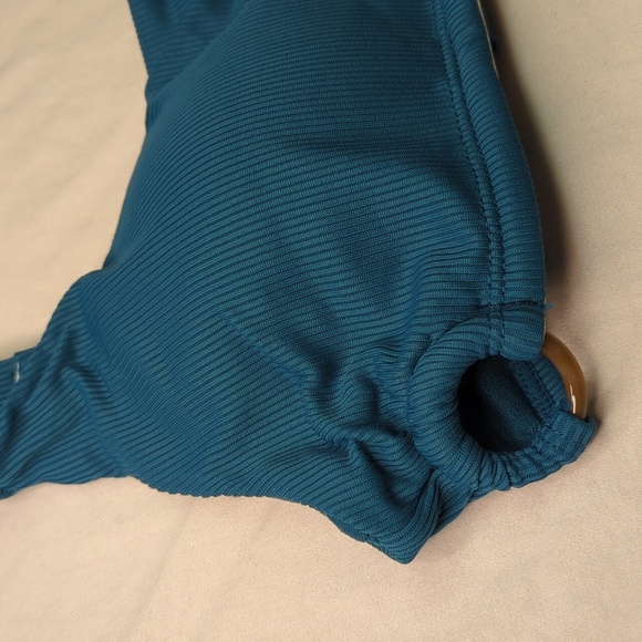 2/$25-Quintsoul Ribbed Highrise Bikini Blue with Acrylic Circle Accents NWT - Picture 4 of 12